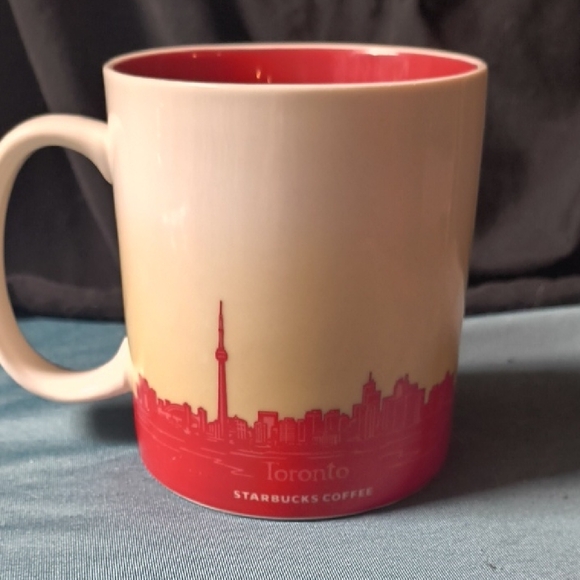 Starbucks Toronto Mug - Red and Cream CN Tower Design 2012 Limited Edition - Picture 2 of 7